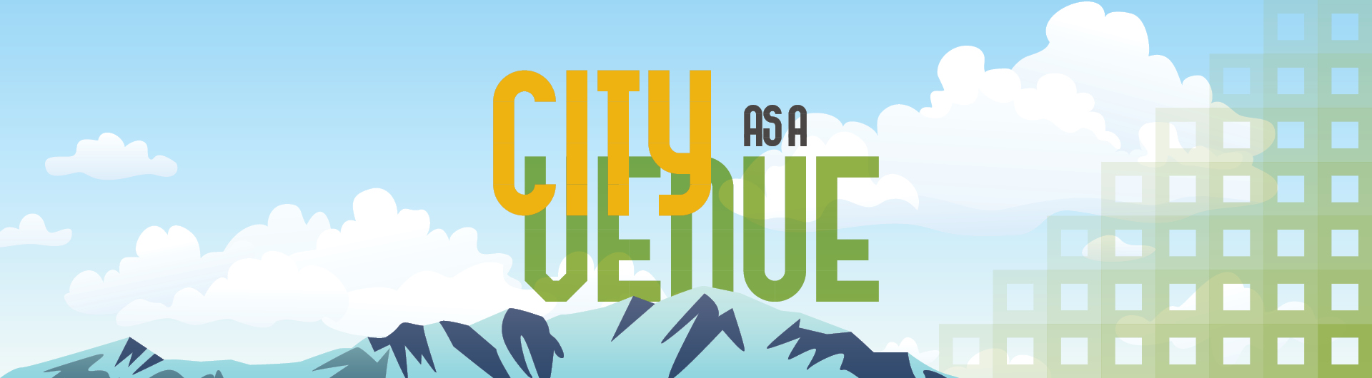City as a venue logo with Pikes Peak