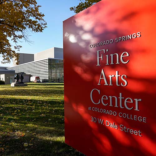 Fine Arts Center corner sign